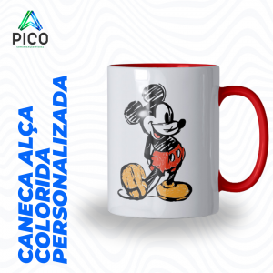 CANECA COM ALÇA COLORIDA PERSONALIZADA      
