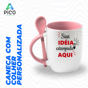 CANECA COM COLHER NA ALÇA PERSONALIZADA      