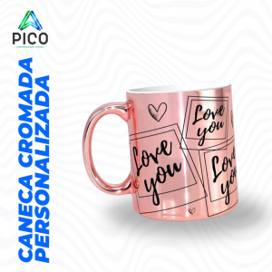 CANECA CROMADA PERSONALIZADA      