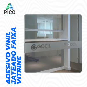 FAIXA VITRINE ADESIVO JATEADO COM RECORTE - TAMANHO 100X20 CM      