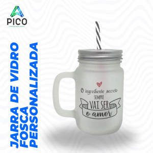 JARRA DE VIDRO FOSCA PERSONALIZADA      