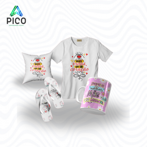KIT 1 CANECA + 1 CAMISA + 1 ALMOFADA + 1 SANDÁLIA      