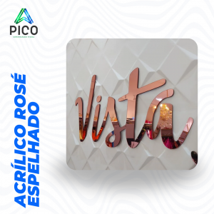 LOGOTIPO/LETREIRO DE ACRÍLICO ESPELHADO ROSÊ      