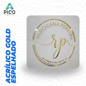 LOGOTIPO/LETREIRO DE ACRÍLICO ESPELHADO DOURADO      