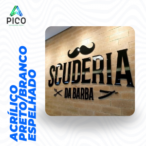 LOGOTIPO/LETREIRO DE ACRÍLICO PRETO      