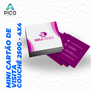MINI CARTÃO DE VISITA COUCHÊ 250G 4X4      