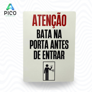 PLACA ATENÇÃO Chapa PS 1mm e Adesivo de Vinil 15x20,5 cm    