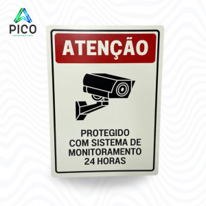 PLACA ATENÇÃO VOCÊ ESTA SENDO FILMADO Chapa PS 1mm e Adesivo de Vinil 17x23 cm    