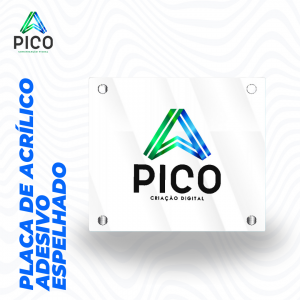 PLACA DE ACRILICO COM ADESIVO ESPELHADO      