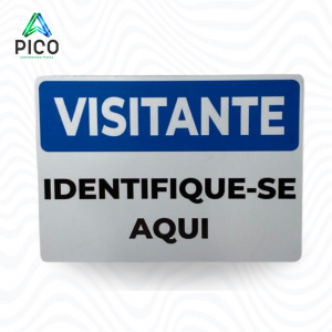 PLACA VISITANTE Chapa PS 1mm e Adesivo de Vinil 18x13 cm    