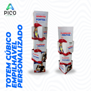 TOTEM CÚBICO PERSONALIZADO - TAMANHO 40X160 CM      