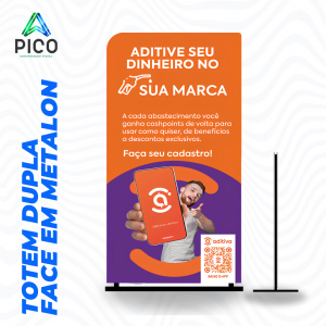 TOTEM DUPLA FACE METALON PERSONALIZADO - TAMANHO 50X110 CM      