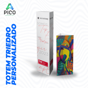 TOTEM TRIEDRO PERSONALIZADO - TAMANHO 40X160 CM      